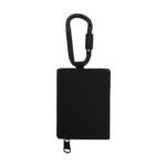 Black lightweight mini pouch with carabiner — Simpoliving everyday carry bag for coins and cards.
